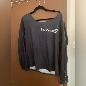 Be Kind Long Sleeve Top - Black